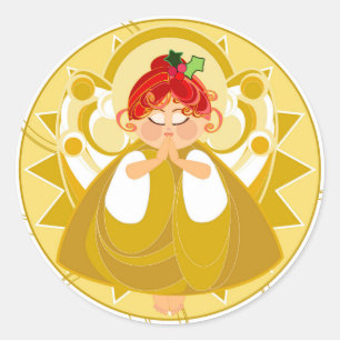 Adesivo Angel Praying Sticker Dourado