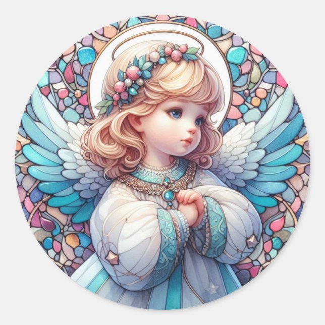 Adesivo Angel Round Stickers (Frente)