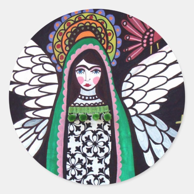 Adesivo Angel Virgin de Guadalupe Art por Heather Galler (Frente)