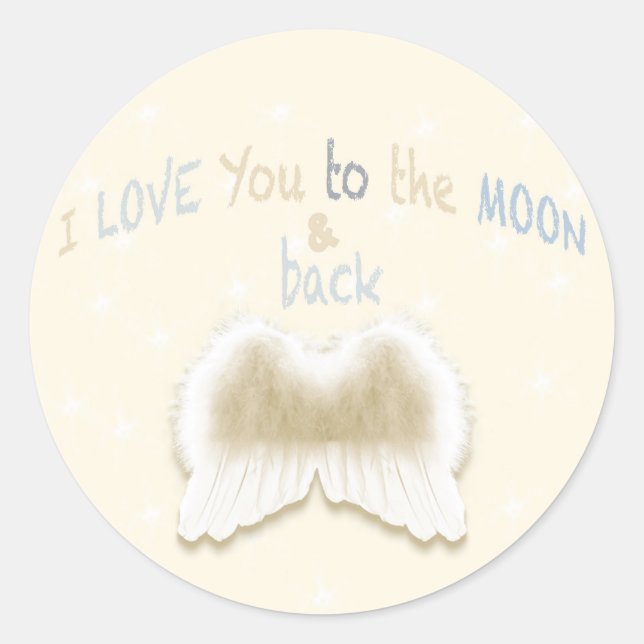 Adesivo Angel Wings Round Sticker, brilhante (Frente)