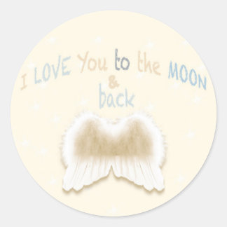 Adesivo Angel Wings Round Sticker, brilhante