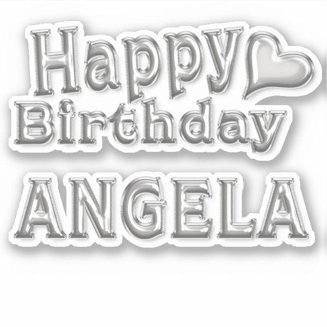 Adesivo Angela Happy Birthday silver Aufkleber Sticker (Frente)