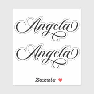 Adesivo Angela Letra Elegante Preta