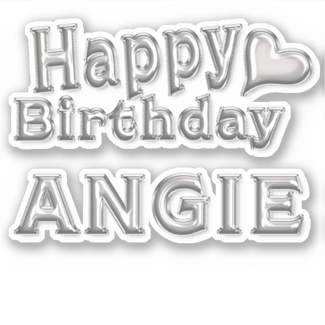 Adesivo Angie Happy Birthday silver Aufkleber Sticker (Frente)