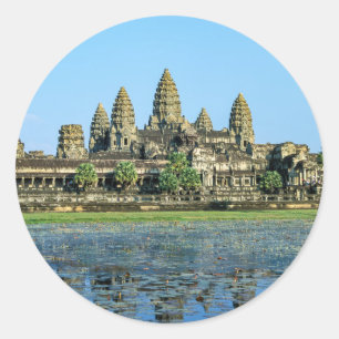 Adesivo Angkor Wat e reflexão no lago - Camboja