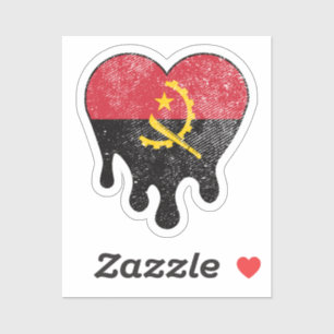 Adesivo Angola Angolana derretendo amor cardíaco