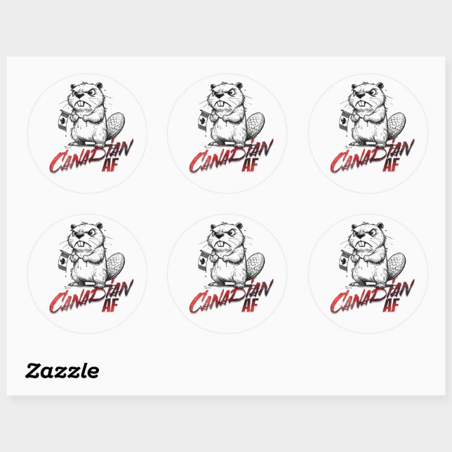 Adesivo Angry Beaver Canadian AF Sticker (Folha)