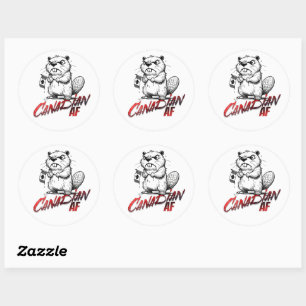 Adesivo Angry Beaver Canadian AF Sticker