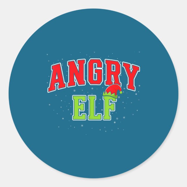 Adesivo Angry Elf Christmas Family Matching Group Xmas  (Frente)