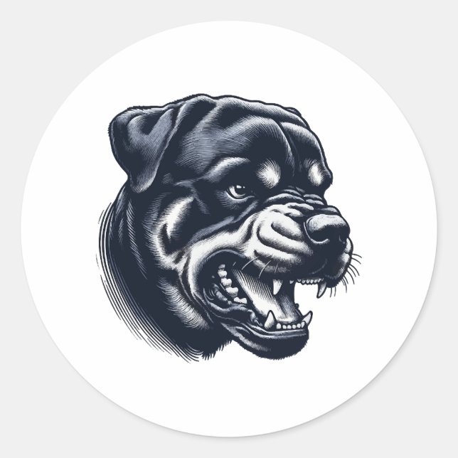 Adesivo Angry Rottweiler Dog – Bold Guard Dog Artwork (Frente)
