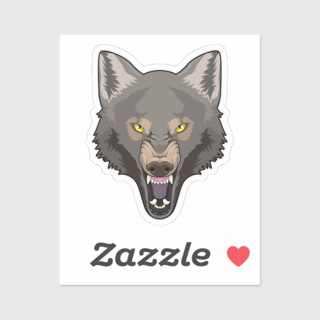 Adesivo Angry Wolf (Folha)