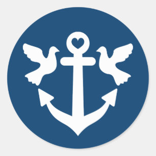 Adesivo Ângulo náutico e pombos brancas para casamentos