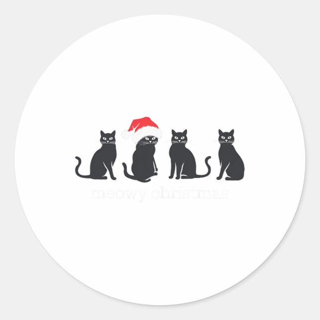 Adesivo Anim Anim Presente de Gato Negra de Natal (Frente)