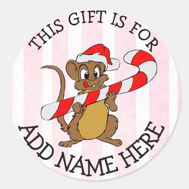 Adesivo Animação de Feriado Fresco Personalizado com Etiqu (Frente)