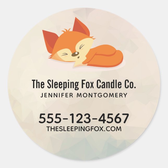 Adesivo Animação Laranja Bonita Fox Sleing Business (Frente)