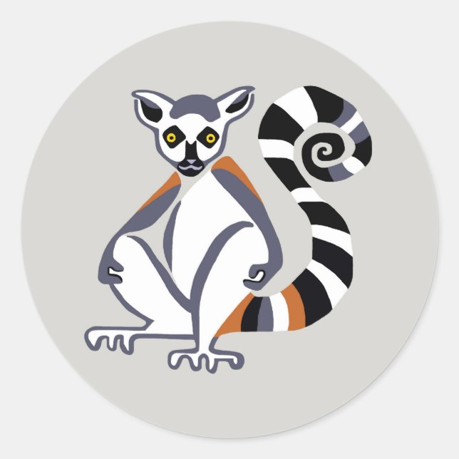 Adesivo Animais ameaçados de extinção - Ring-tail LEMUR -  (Frente)