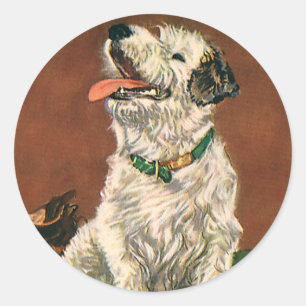 Adesivo Animais Antigos, Cachorrinho Terrier Fofo Mastigan