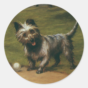 Adesivo Animais Antigos Cães, Filhote Fofo de Terrier Esco