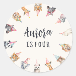 Adesivo Animais com chapéus de festas