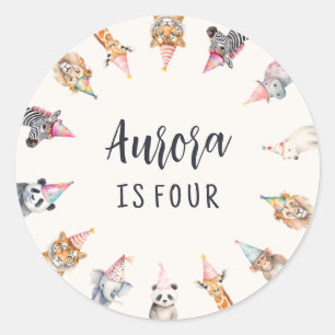 Adesivo Animais com chapéus de festas