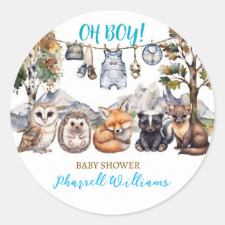 Adesivo Animais da floresta baby shower