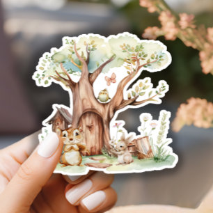 Adesivo Animais da Floresta Boho Chá de fraldas