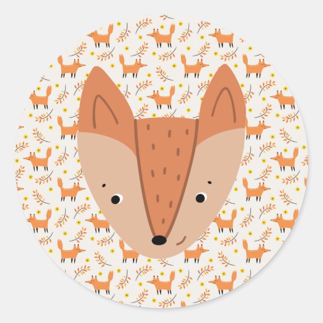 Adesivo Animais da Floresta Boho Design Fox (Frente)
