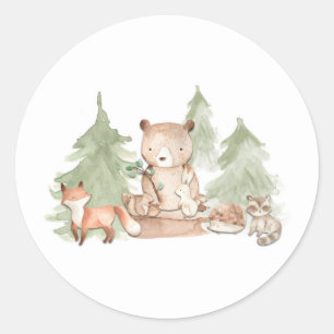 Adesivo Animais da Floresta em Aquarela Chás de Bebê