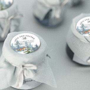 Adesivo Animais da Floresta em Aquarela Obrigado Casamento