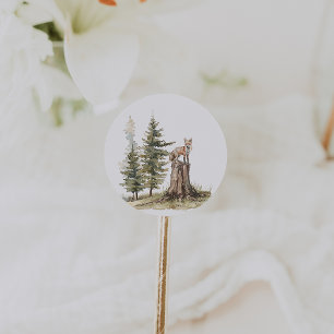 Adesivo Animais Da Floresta Favor do Chá de fraldas Fox