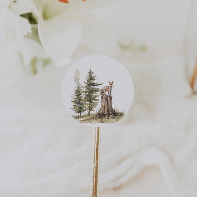 Adesivo Animais Da Floresta | Favor do Chá de fraldas Fox (Criador carregado)