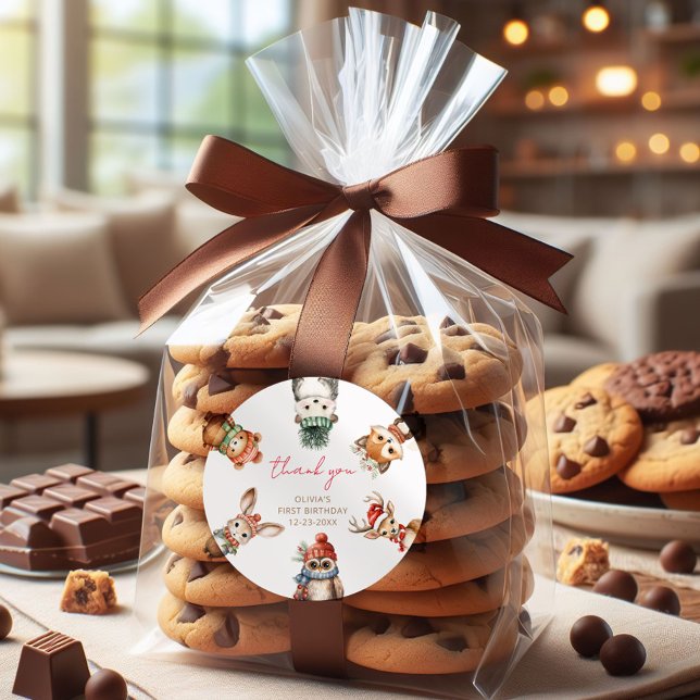 Adesivo Animais da floresta Festa de Natal (Criador carregado)