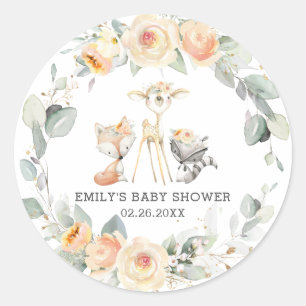 Adesivo Animais Da Floresta Whimsical Favor Floral Amarelo