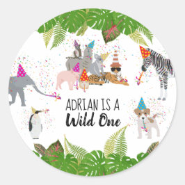 Adesivo Animais da Selva Engraçados e Bonitos na Festa Sel