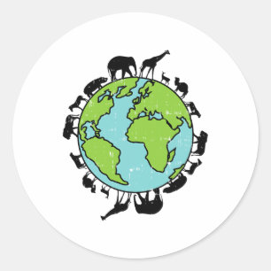 Adesivo Animais da Terra Ambiente de Conservação da Vida S