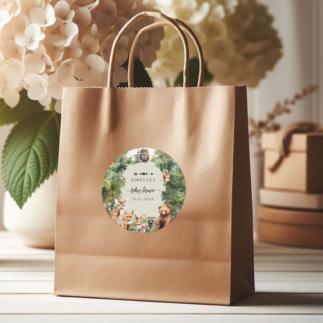 Adesivo Animais de Chá de fraldas florestal (Criador carregado)