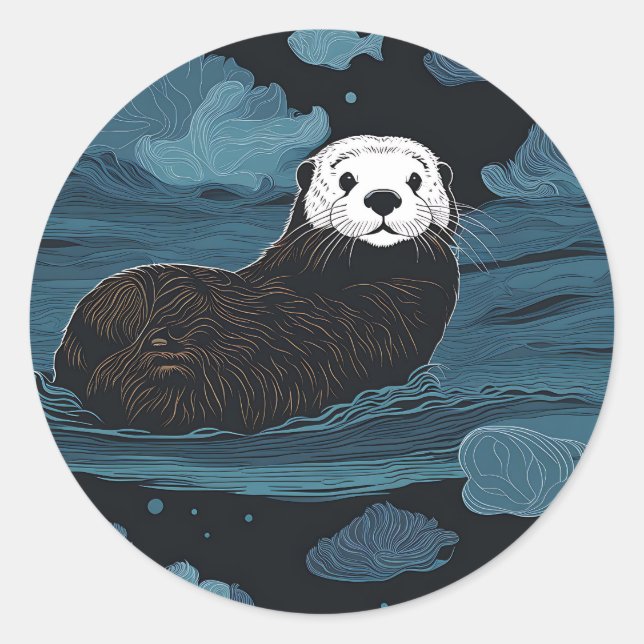 Adesivo Animais de corte de madeira marítima (Frente)