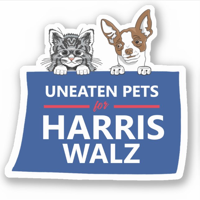 Adesivo Animais de estimação desesperados para Harris Walz (Frente)