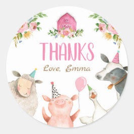 Adesivo Animais de Exploração Barnyard Pink Farmhouse Tags