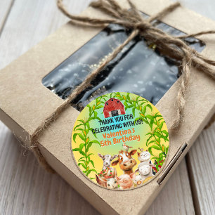 Adesivo Animais de fazenda corriqueiros, Red Barn, Obrigad