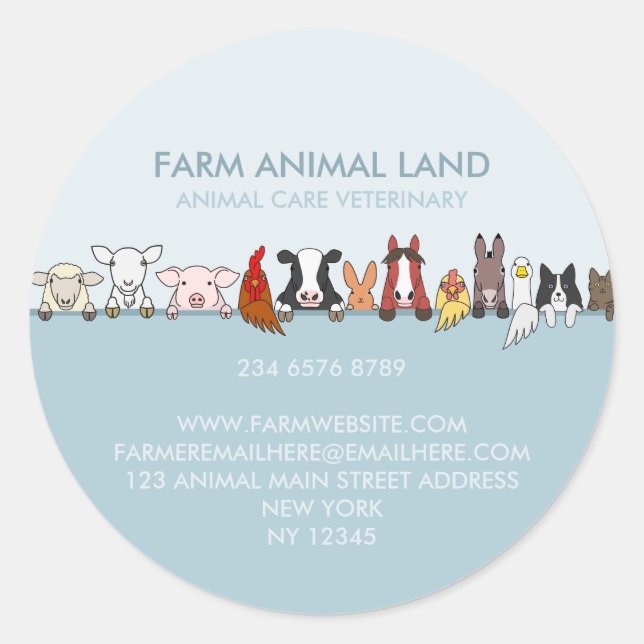 Adesivo Animais de Fazenda procurando derrubar (Frente)