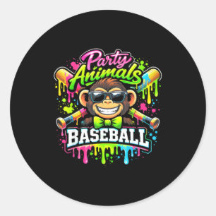Adesivo Animais de festa beisebol sorvete gotejamento maca