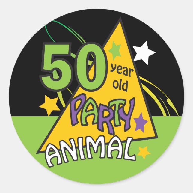 Adesivo Animais de festa de 50 anos | 50.o aniversário (Frente)