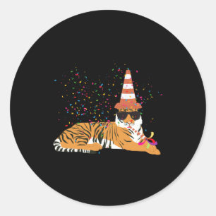 Adesivo Animais de festa de tigre fazendo uma festa 