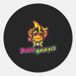 Adesivo Animais de festa macaco de beisebol