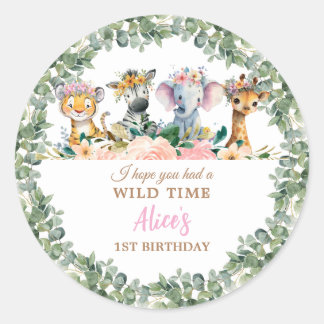 Adesivo Animais de Festa Safari Garota Selva Selvagem