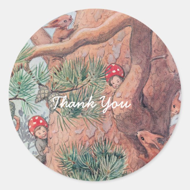 Adesivo Animais de floresta e crianças Elsa Beskow (Frente)