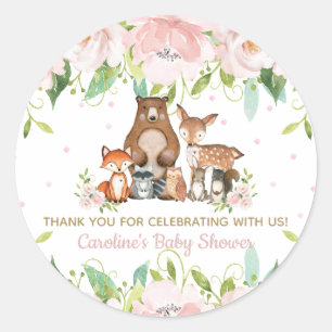 Adesivo Animais De Floresta Floral, Rosa Espelho, Agradeç