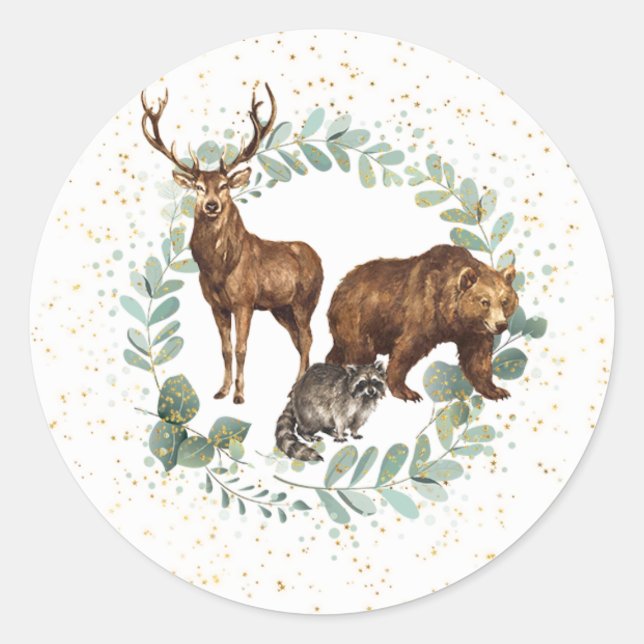 Adesivo Animais De Floresta Vinhais Vinhetas Favorecem Rót (Frente)