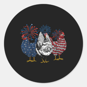 Adesivo Animais de Frango Americano Engraçado Fogos de 4 d